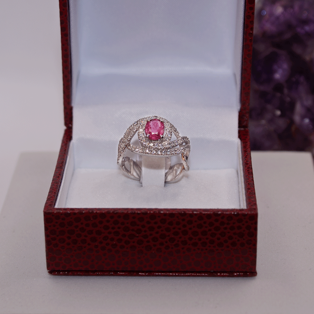 Bague tourmaline rose